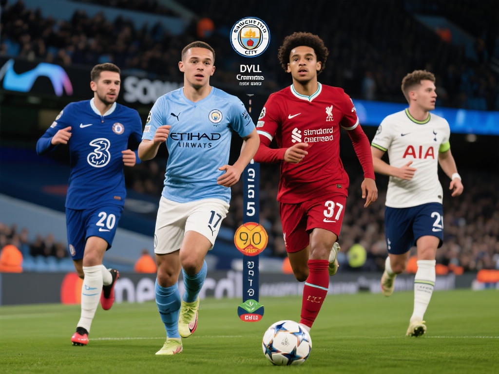 英超欧冠席位争夺白热化,6队角逐最后4个名额 从数据角度来看,曼城和利物浦几乎已经锁定