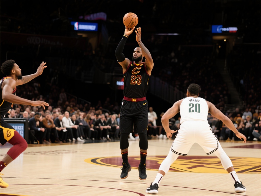 在比赛的关键时刻，勒布朗·詹姆斯展现了他